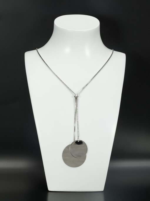 Lauren Mei Model No H605098-002 Fashion Platinum Plated Round Necklace 0