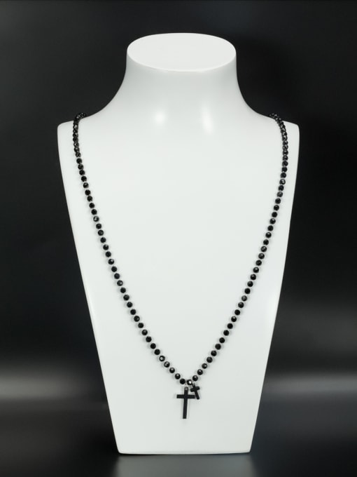 Lauren Mei Personalized Copper Black Cross Zircon Necklace 0