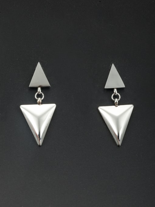 Jennifer Kou Mother's Initial White Drop drop Earring with Triangle