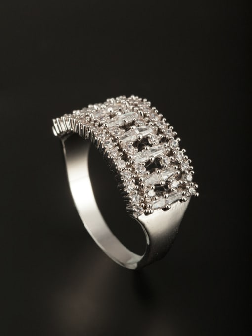 Tabora GODKI Luxury Women Wedding Dubai Model No 1000003011 White color Platinum Plated Copper Zircon Ring