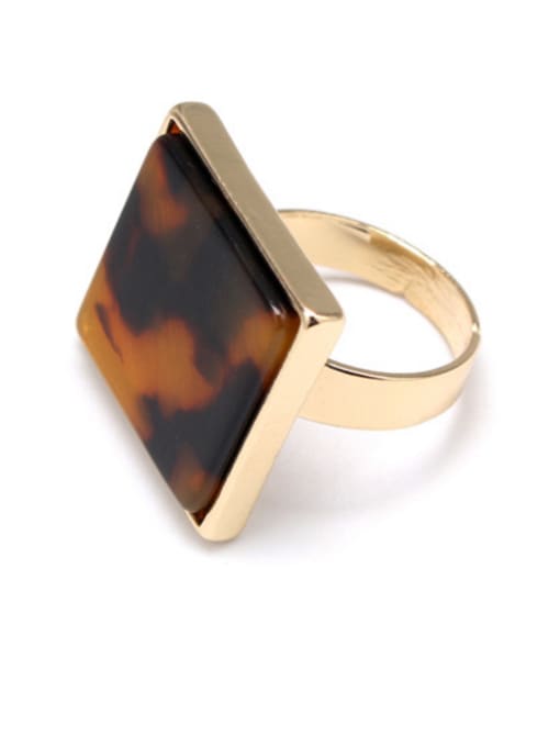 Belle Xin A Gold Plated Zinc Alloy Stylish Tigereye Band band ring Of Square 0