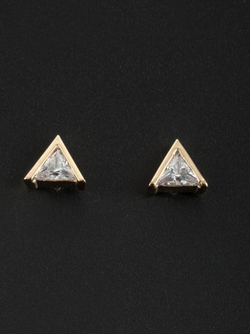 Cubic Y80 White Triangle Studs stud Earring with Gold Plated Zircon 0