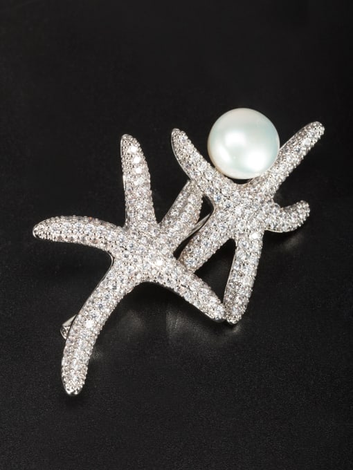 LB RAIDER Platinum Plated Star White Zircon Beautiful Lapel Pins & Brooche 0