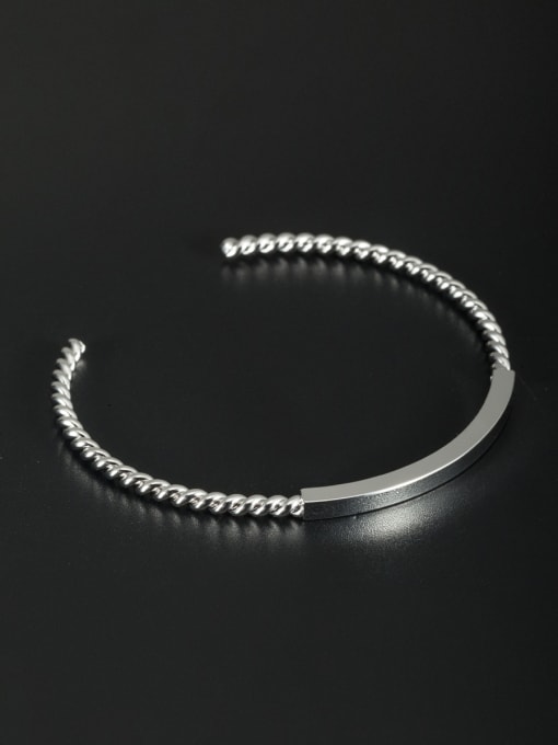Cubic Y80 New design Platinum Plated  Bangle in White color