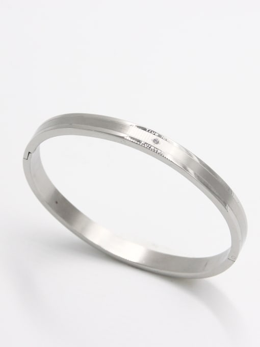 YUAN RUN Custom White  Bangle with Stainless steel   59mmx50mm 0