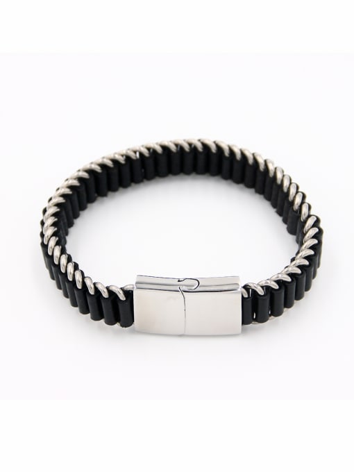 Dianna XIN Black  Bracelet with Stainless steel 0