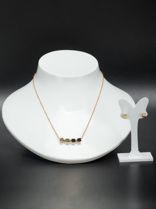 Jennifer Kou Round Stainless steel Beads Gold 2 Pieces Set 1
