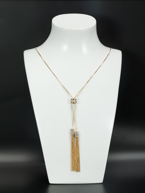 Lauren Mei Gold Plated chain White Zircon Beautiful Necklace
