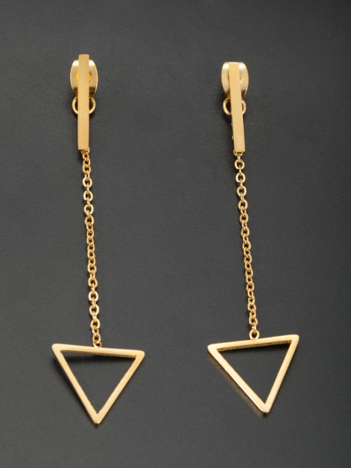Jennifer Kou Gold chain Drop threader Earring with Stainless steel