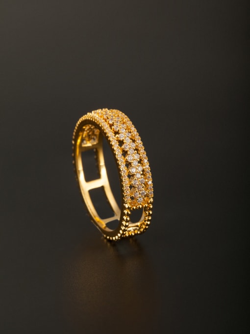 Tabora GODKI Luxury Women Wedding Dubai A Gold Plated Copper Stylish Zircon Ring Of  Combination of 2