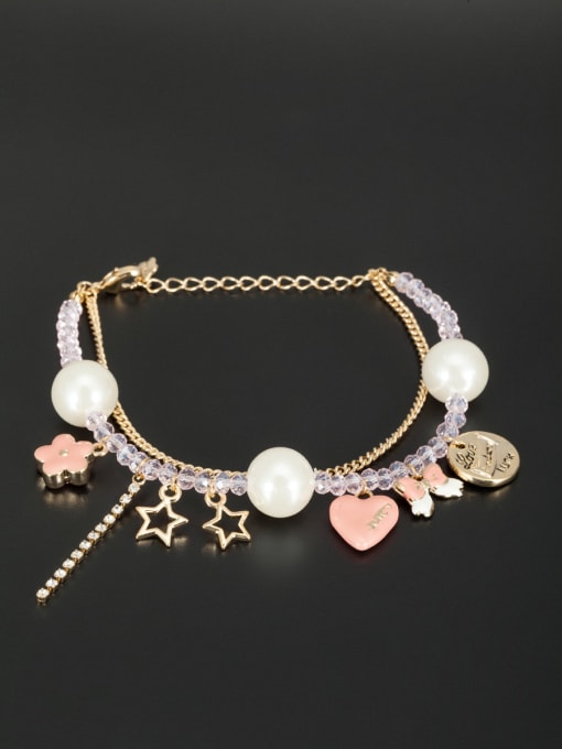 Lauren Mei New design Gold Plated Butterfly Beads Bracelet in White color 0
