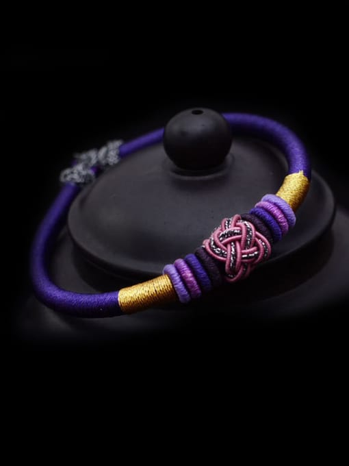 Long Jet Handmade New design Chinlon  Bracelet in Purple color 0