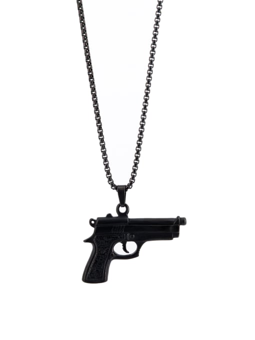 David Wa Gun Color plated Titanium Personalized Black Beautiful necklace