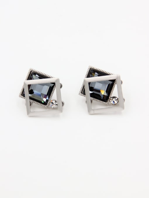 LB RAIDER Personalized Copper Grey Geometric austrian Crystals Studs stud Earring 0