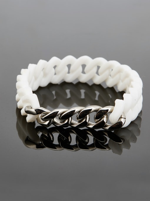 David Wa Mother's Initial White Charm Bracelet with chain