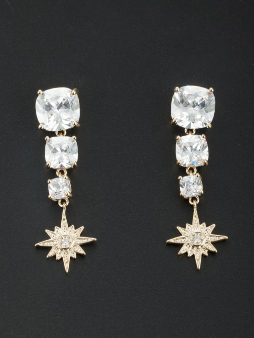 LB RAIDER White Star Youself ! Gold Plated Zircon Drop drop Earring 0
