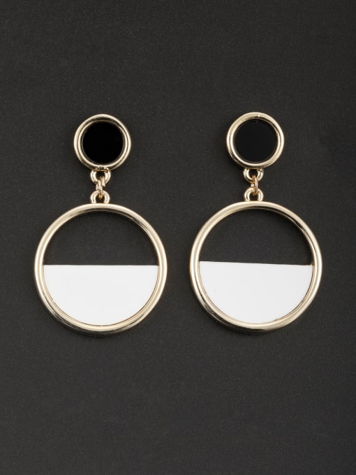 YIDA  White Round Drop drop Earring with Gold Plated Copper Acrylic 0