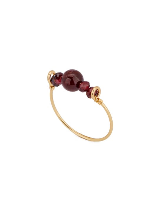 Lang Tony The new Gold Plated Copper Garnet Band Ring with 1