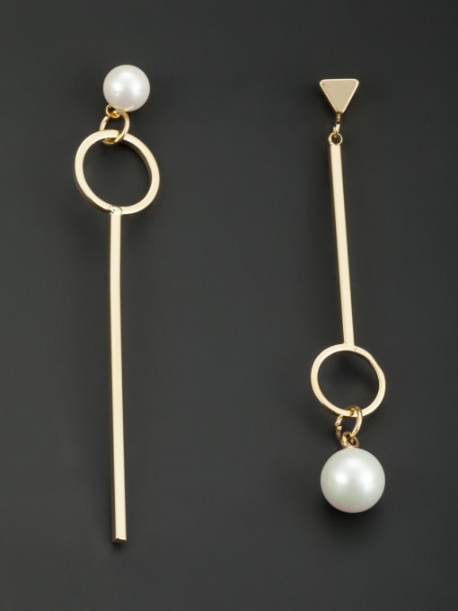 Lauren Mei Blacksmith Made Gold Plated Pearl Round Drop drop Earring 0