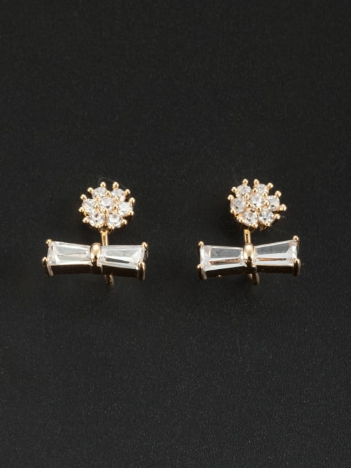 Cubic Y80 Model No DYZ5447-002 Blacksmith Made Gold Plated Zircon Butterfly Studs stud Earring 0