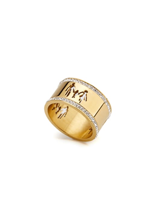 Jennifer Kou Gold Plated Stainless steel  Gold Band band ring 0