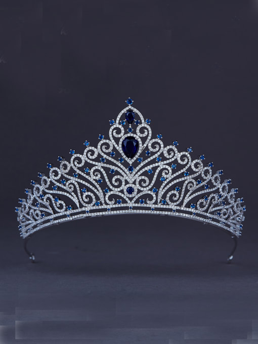 Bride Talk Model No 1000001753 Platinum Plated Zircon Navy Wedding Crown