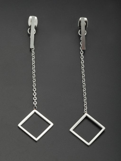 Jennifer Kou Fashion Stainless steel Square Drop threader Earring