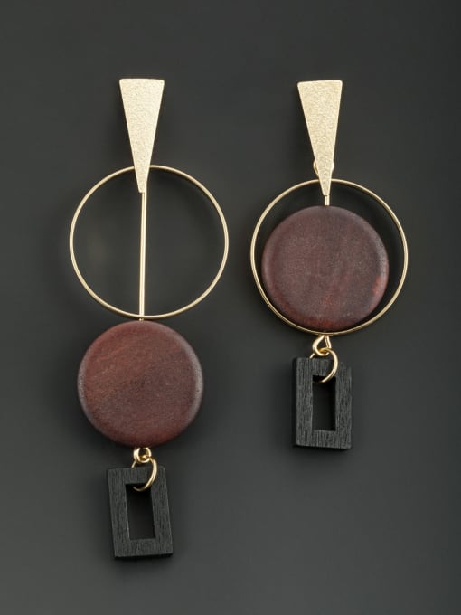 Lauren Mei The new Gold Plated Round Drop drop Earring with Fuchsia