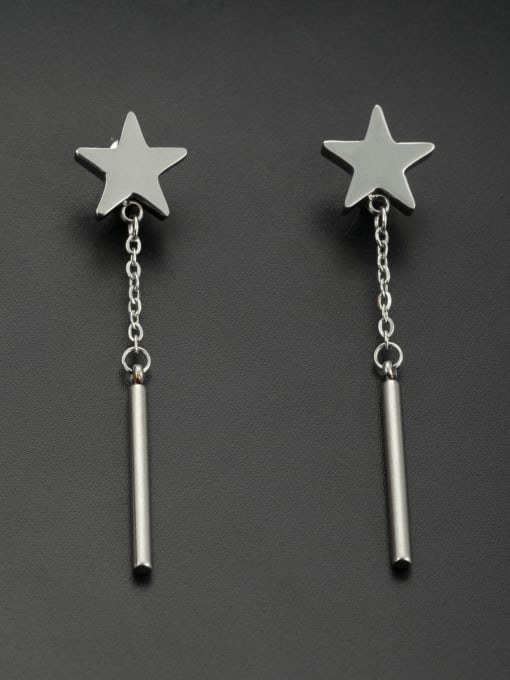 Jennifer Kou Mother's Initial White Drop threader Earring with Star 0