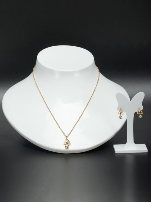 Jennifer Kou Custom Gold Round 2 Pieces Set with Stainless steel 1