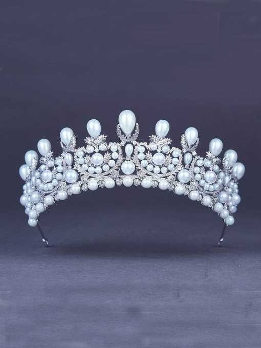 Bride Talk A Platinum Plated Stylish Pearl Wedding Crown Of 0