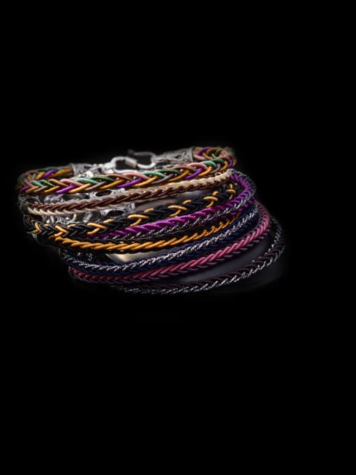 Long Jet Multicolor Handmade Chinlon  Bracelet 2