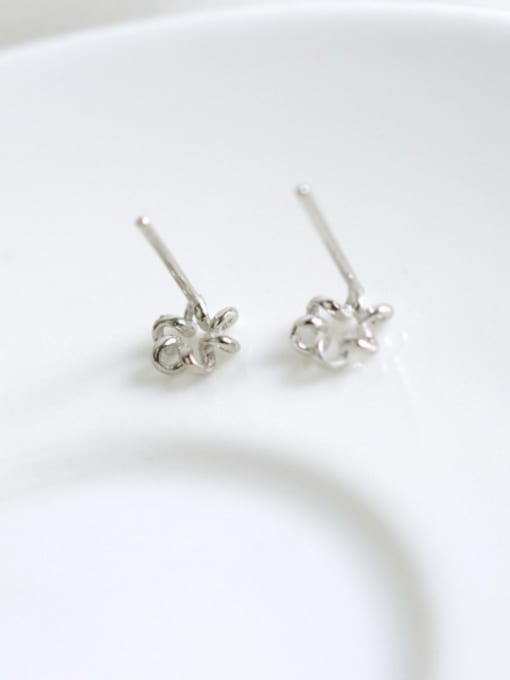  Flower style with Silver-Plated 925 Silver Studs stud Earring 0