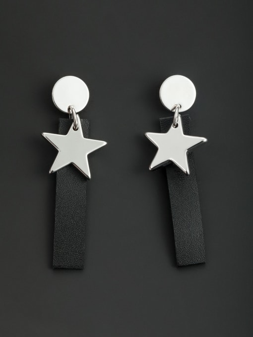 Lauren Mei Model No L0607056-002 New design Platinum Plated Star Drop drop Earring in Black color 0