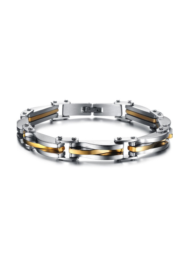 Fashion Gold Plated Titanium Men Bracelet - 1000017357
