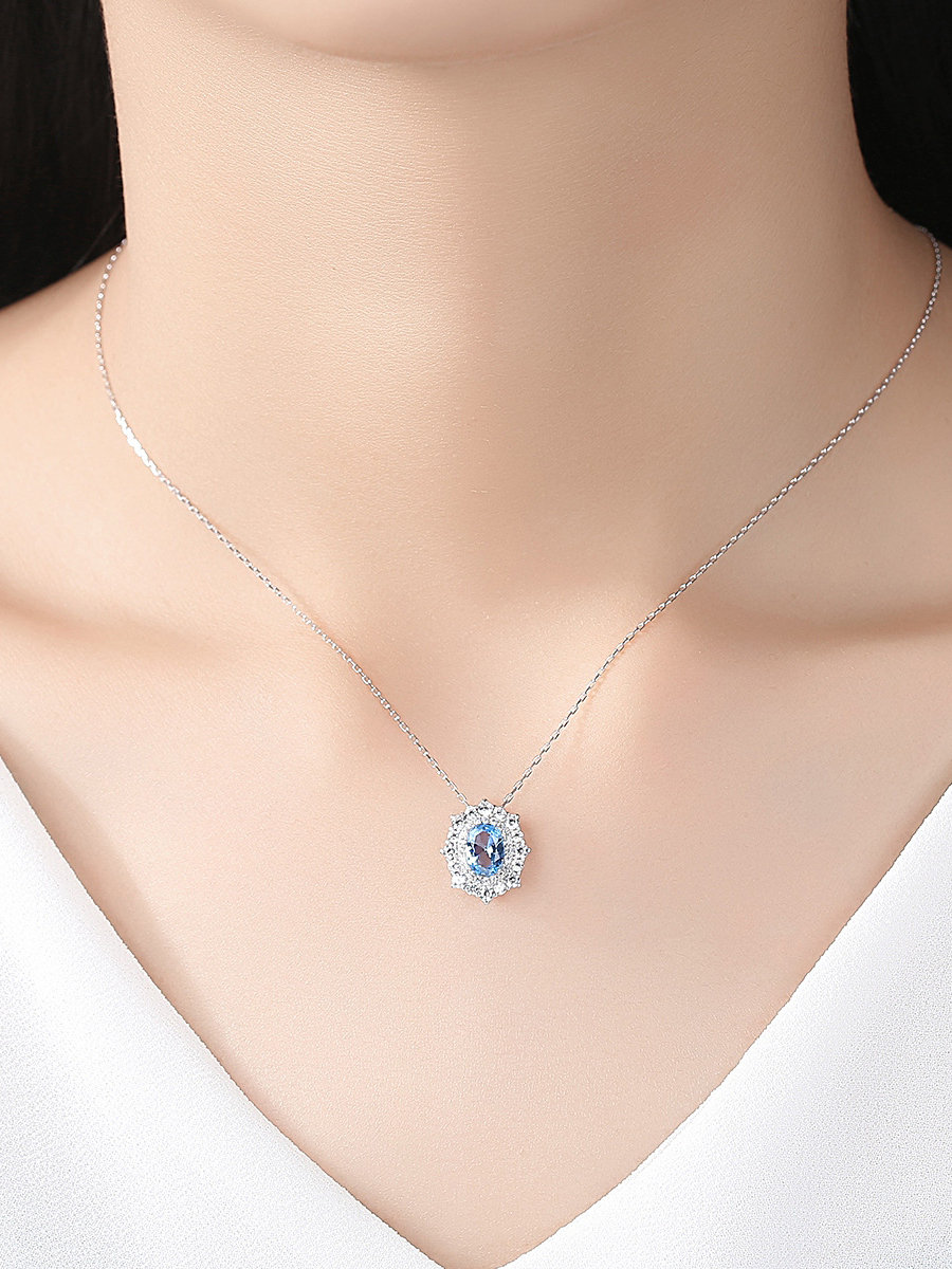 925 Sterling Silver With Cubic Zirconia Delicate Oval Necklaces ...