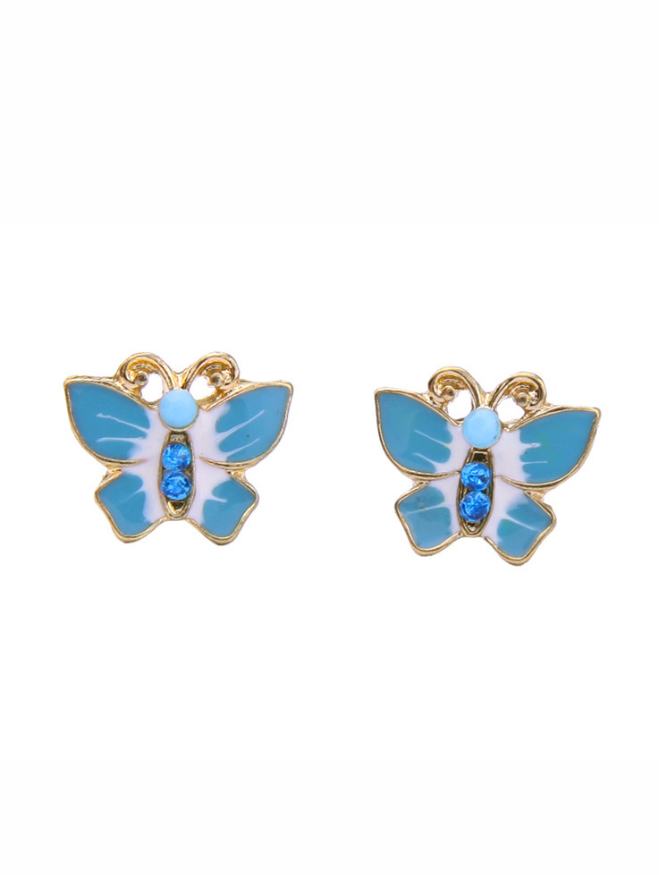 Small Butterfly Enamel stud Earring - 1000006347