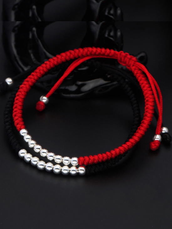 Jewelry Wholesale Sterling Silver Beads Red Thread Bracelet