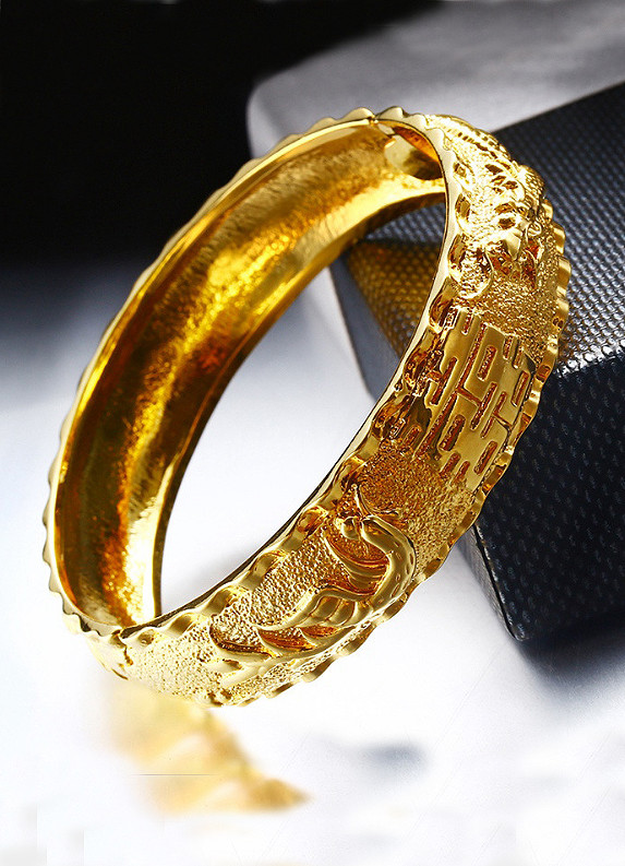1PC 24k Gold Plated Snake Bracelets Gold Open Bangle Cuff Bracelet