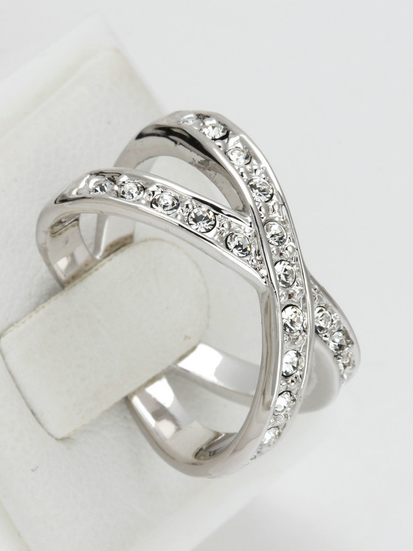Simple Style Light Weight Cross Lines Ring - 1000019174