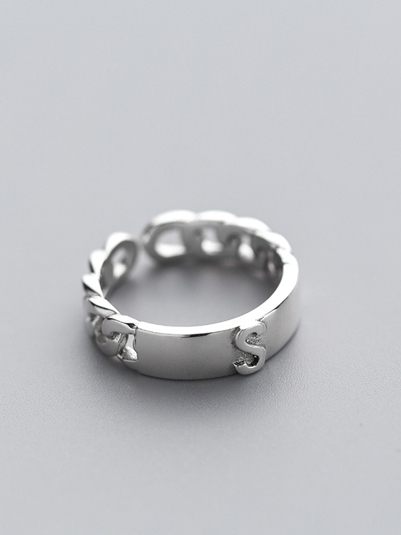 Fashionable Letter S Shaped Open Design S925 Silver Ring - 1000025530