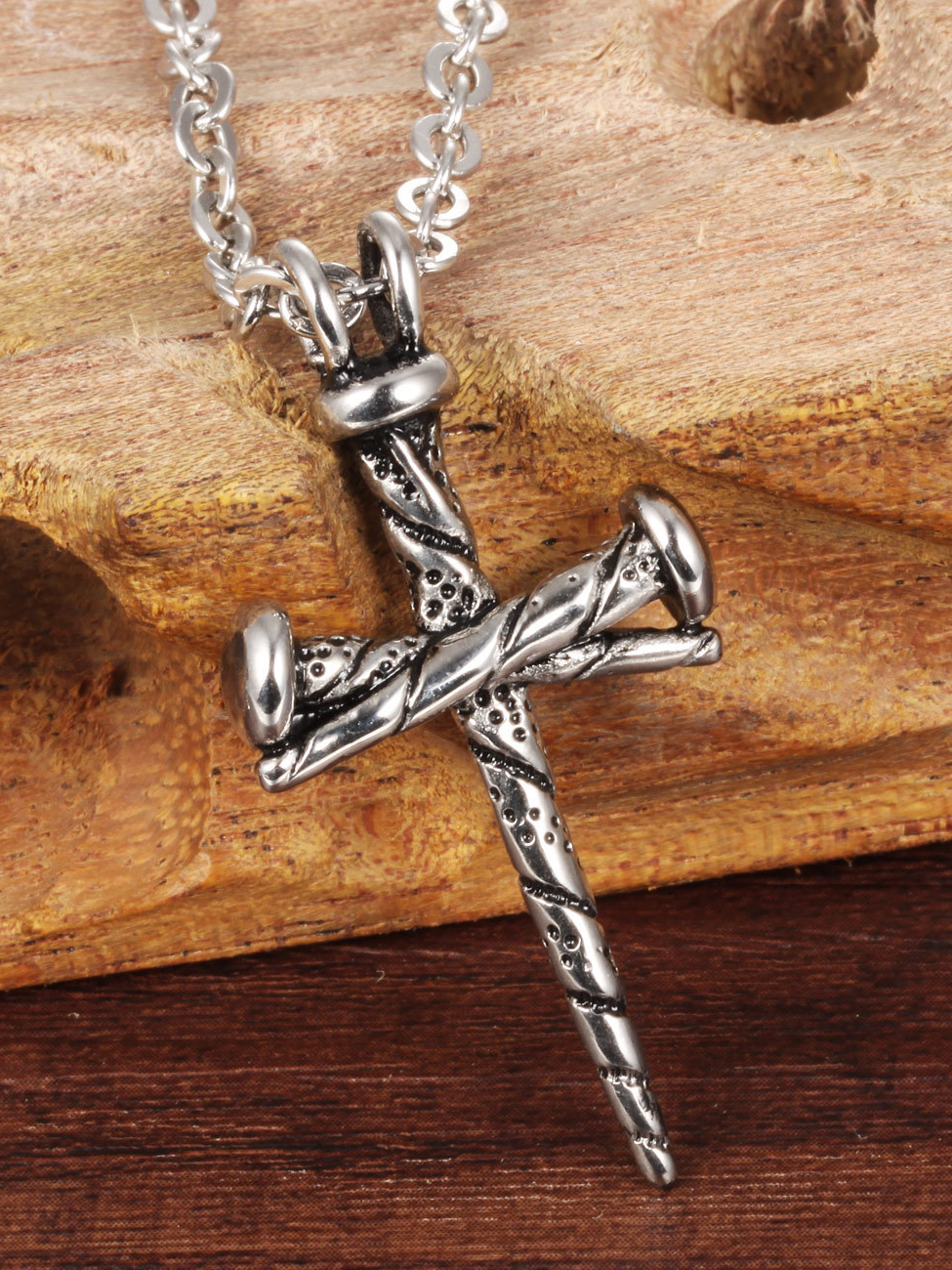 Personalized Cross Titanium Men Necklace - 1000017830