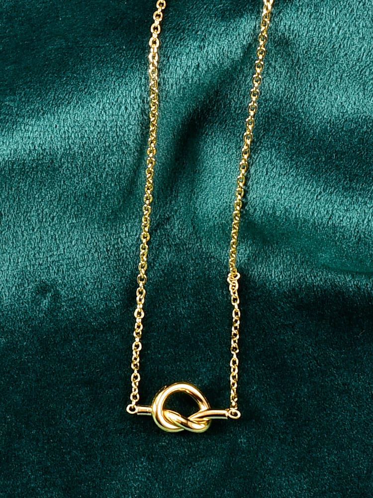 Titanium Bowknot Minimalist pendant Necklace 1000303194