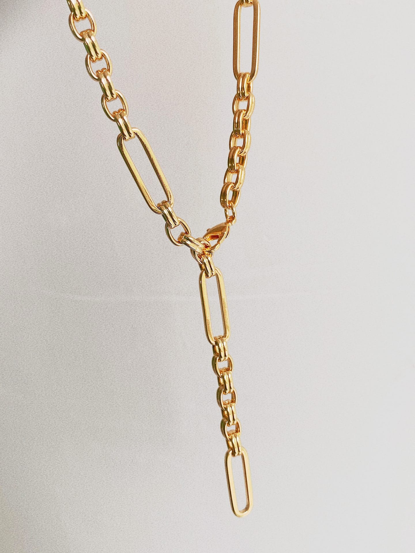Brass Geometric chain Minimalist Necklace - 1000368142