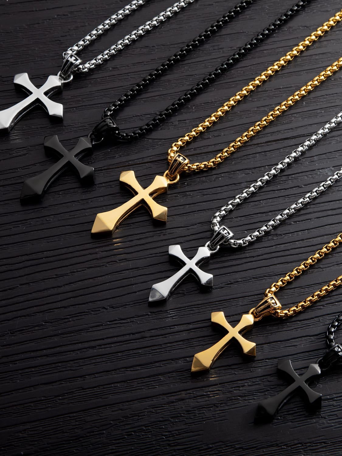 Titanium Cross Minimalist Regligious Necklace - 1000348681