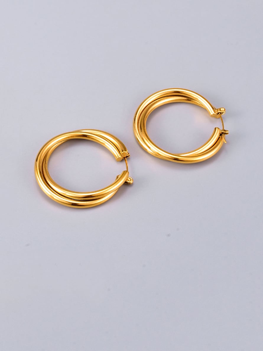 Titanium Round Vintage Hoop Earring - 1000404308