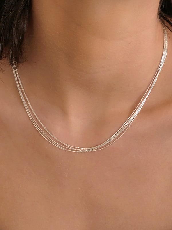 925 Sterling Silver Multi Strand Necklace