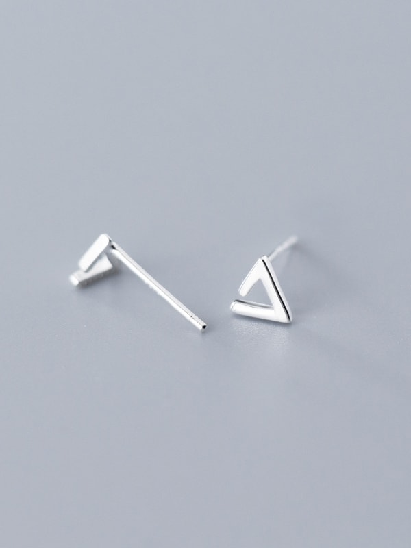 silver minimalist earrings set