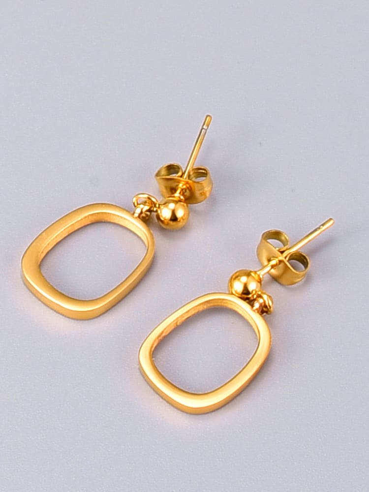 Titanium Steel Geometric Vintage Drop Earring - 1000431361