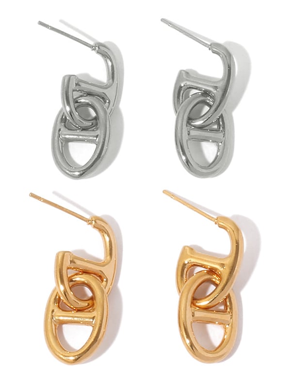 Brass Hollow Geometric Vintage Drop Earring - 1000447624